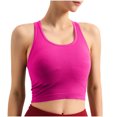 thumbnail image 1 of Ltctricy Women's Crop Tank Tops with Built in Bra Ribbed Knit Crew Neck Racerback Slim Sleeveless Workout Tops Athletic Yoga Shirts, 1 of 7