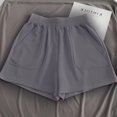 thumbnail image 2 of Womens Solid Color High Waisted Loose Slimming Wide Leg Pants Solid Color Casual Shorts, 2 of 5