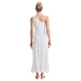 thumbnail image 3 of iiniim Femme Paillettes Strass Costume de Danse Lyrique Robe Fendue Sans Manches Blanc TTG, 3 of 7