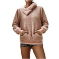 thumbnail image 1 of CEHVOM Womens Warm Jacket Winter Zipper Solid Long Sleeve Sweatshirt, 1 of 8