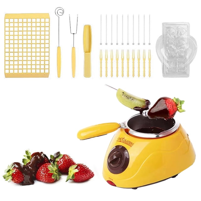 Melting Fondue Set-MINI Chocolate Melting Pot-Chocolate Fondue Warmer Machine For Milk Chocolate-Cheese--Candy