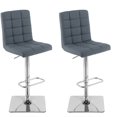 thumbnail image 1 of CorLiving Quinn Modern Fabric Upholstered Adjustable Height Barstools Set of 2 - Swivel Bar Stools with Back, Perfect Kitchen Stools for Island, Bar Chairs & Counter Height Stools, 1 of 9