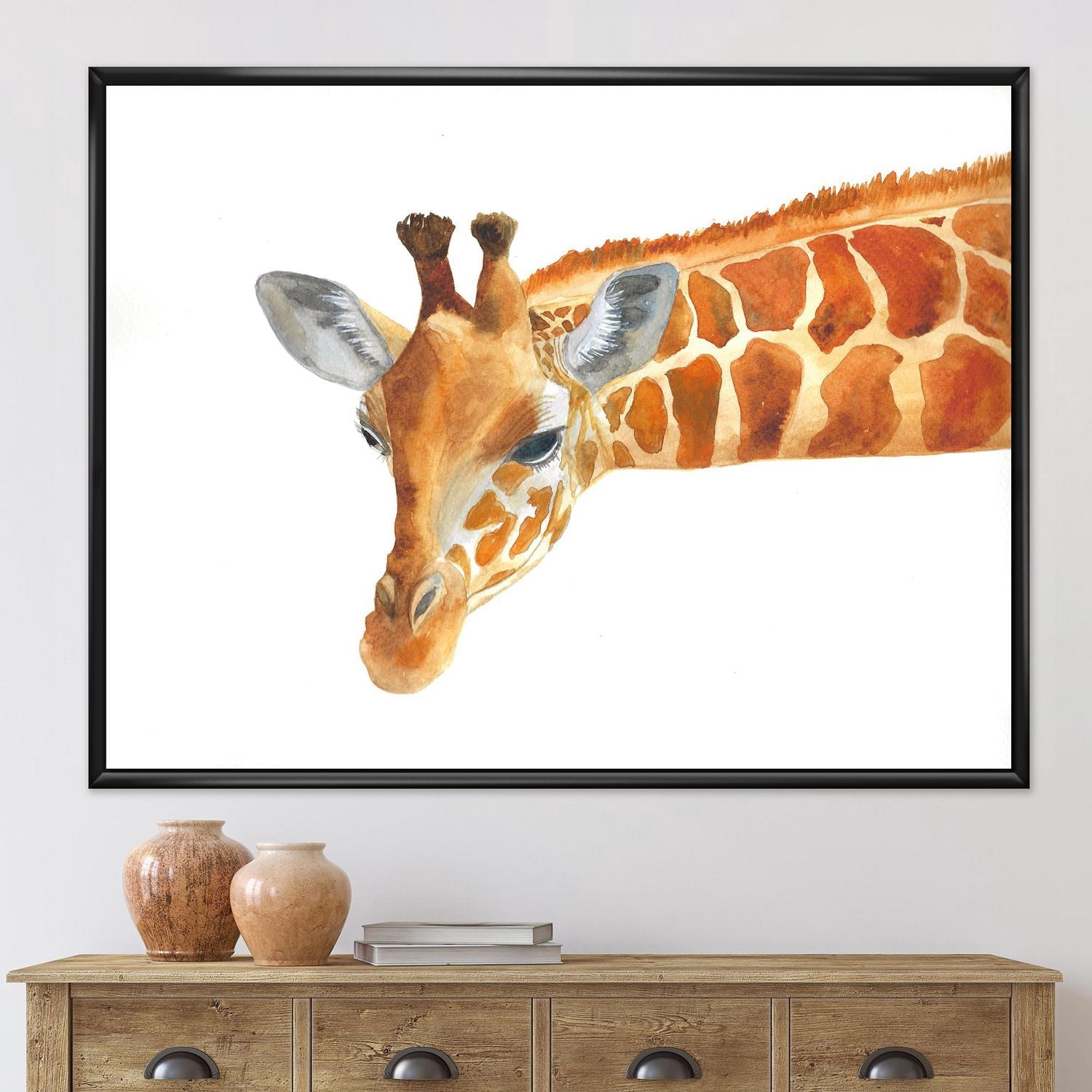 Designart Portrait d'Une Girafe IX ART MURAL À CADRE FLOTTÉ