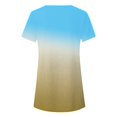 thumbnail image 5 of Pompotops Femmes Grande Taille Bouton Imprimé Col Rond Manches Courtes T-shirt Irrégulier Blouse Tops, 5 of 5