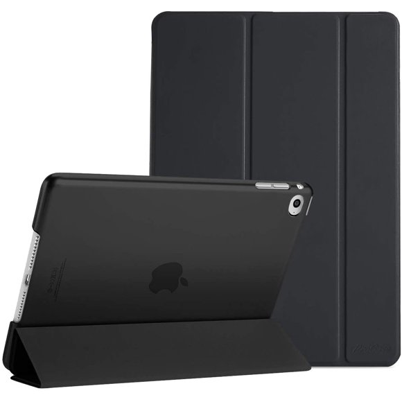 Ipad Air 2 Ultra Thin Smart Cover, Lightweight Stand Protective Cover Shell With Translucent Frosted Back Cover For Apple Ipad Air 2 (A1566 A1567) - Black