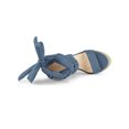 thumbnail image 4 of BLISSFUL STEP Sandales pour Femmes en Faux Suède à Plateforme Compensée à Lacets à Bout Ouvert Bleu Brume 6, 4 of 7