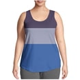 thumbnail image 1 of Swstbby Soldes d'Été! Hauts d'Été pour Femmes Grande Taille, Mode Décontractée Imprimée Ample Débardeur Col Rond Bleu TTG, 1 of 4