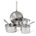 thumbnail image 1 of Tramontina Tempo Tri-Ply Base Stainless Steel 7-Piece Cookware Set with Glass Lids, Pots and Pans Kitchen Set, Induction-Ready, Oven-Safe, Dishwasher-Safe, 1 of 11