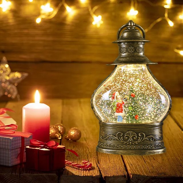 Danhjin Decorative Decorations Lighted Christmas Decor Battery Include Clear LED Lights Hanging Lantern Christmas Tree Pendant Novel Props Light for Xmas Party Home Decor150ml Christmas Decorations