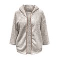 thumbnail image 4 of WEIYLL Womens Fleece Jacket Thick Knitted Cardigan Solid Color Sleeve Furry White Fall Tops Size L, 4 of 4
