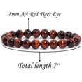 thumbnail image 2 of Natural Red Tiger Eye Gemstone 8mm Round Beads Stretch Bracelet 7 Inch, 2 of 5