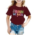 thumbnail image 1 of PMVFHDE Hauts Fille Hauts Filles T-Shirts Graphiques pour Fille Hauts Filles T-Shirts Enfants Rentrée des Classes Graphique Manches Courtes Col Rond T-Shirt Lumineux et Confortable pour Garçons et Filles Bordeaux,6-7 Ans, 1 of 4