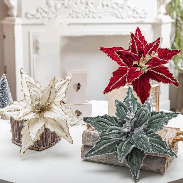 Vaidha Christmas Tree Decoration With Fabric Simulation Flowers