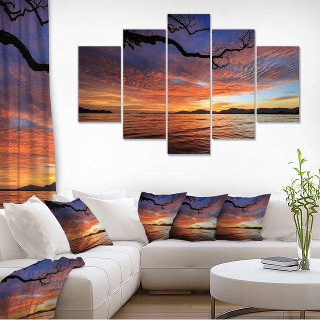 Magnifique Coucher de Soleil sur la Plage à Phuket - Impression sur Toile de Bord de Mer
