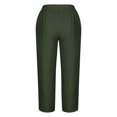 thumbnail image 5 of Timegard Plus Size Pants for Women Elastic Waist Solid Color Comfy Fall Casual Crop Pants with Pockets, 5 of 5