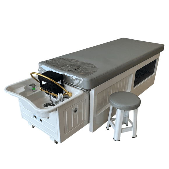 Gen'C Béauty Professional Premium Shampoo and Head Spa Station/Head SPA Bed with Retractable Basin and Water Circulation