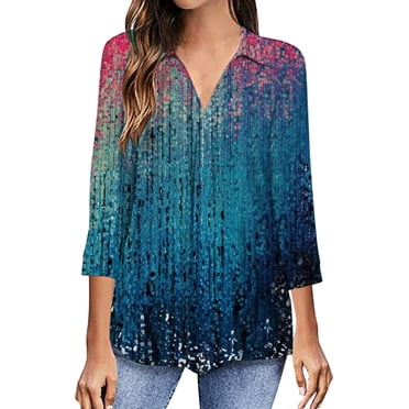 RKSTN Chemisiers Décontractés Boho à Imprimé Floral pour Femmes, Col en V, Manches Longues, Automne, Hauts à Imprimé Floral, Blouses Amples, Chemises