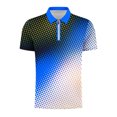 thumbnail image 4 of Birdeem T-Shirt Blouse à Fermeture Éclair pour Hommes, Décontracté, Imprimé, Manches Courtes, Col Rabattu, 4 of 12
