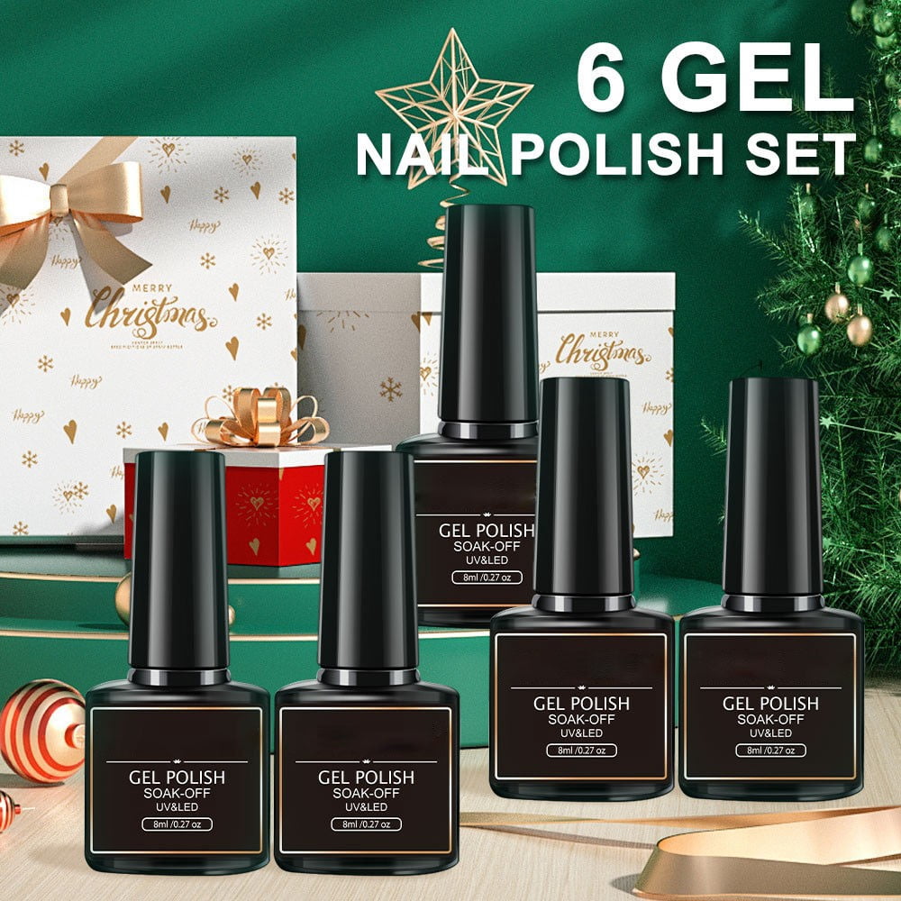 FcBaudy Nail Gel Clear Nail Sculpting Gel for Nail Art Christmas 6-piece Nail Polish Gel Border Phototherapy Gel Long-lasting Nail Gel Kit Nail Nail glues oils