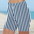 thumbnail image 2 of Plebaso Shorts pour Femmes 2025 Imprimé Rayé Shorts de Plage Taille Haute Mode Leggings Courts, 2 of 5
