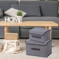 thumbnail image 2 of Small Storage Bins with Lids Storage Box, Toy Closet Storage Box, Quilt Storage Box, Clothes Storage Box, 2 Pcs，A Large and A Small Toy Storage Bins with Lids Small Storage Box with Lid, 2 of 6