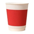 thumbnail image 2 of Aursykel 20 Piece Set Disposable Paper Cups with Corrugated Heat Insulation for Coffee and Hot Drinks Suit for Home or Office Use Striped Design for Convenient Portability, 2 of 6