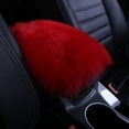 thumbnail image 1 of Universal Car Armrest Seat Cushion Auto Center Console Faux Leather Plush Mat Winter Warm Soft Pad, 1 of 6