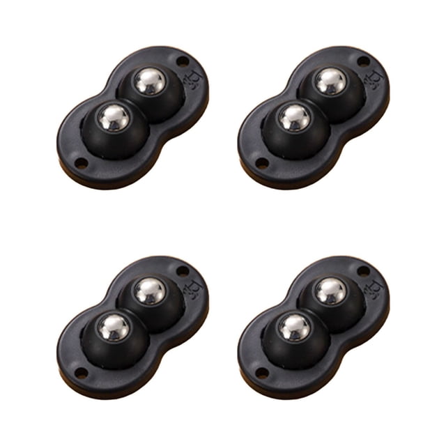 Yhmxh Adhesive Pulley Universal Wheel, Can Be Fixed On The Bottom Of The Trash Can, The Bottom Of The Storage Box, Etc., Easy To Move (4 Pcs, Double Ball Pulleys) Kitchen Essentials Home and Kitchen