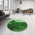 thumbnail image 4 of Ahgly Company Tapis d'Intérieur Lavable en Machine Carré Vert Émeraude Profond Transitionnel, 7 Pieds Carré, 4 of 7