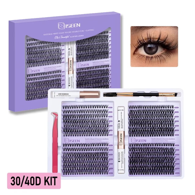 DIY Lash Extension Kit: Mixed Style Lash Clusters with Bond & Seal...