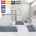 thumbnail image 1 of Dvkptbk Solid Color Bath Mats 5 Set Bathroom Rugs For 5 Pcs Toilet Mats Universal Soft Longhair Water Absorption Non-Slip Thick Machine Washable Easy To Dry Dark Color, 1 of 7
