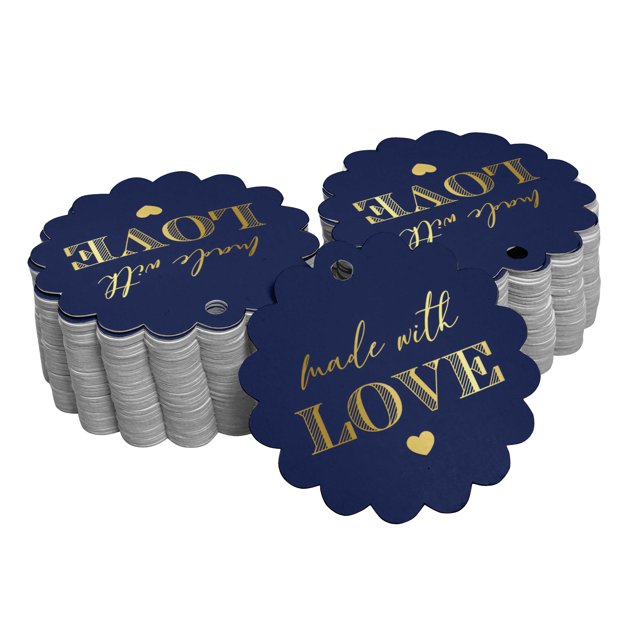 Inkdotpot Gold Foil Paper Hang Tags Made With Love Text Favor Tags 50 Piece