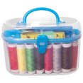 thumbnail image 2 of Uscallm Sewing Kit Portable 10-Piece Mini Tool Set, Double Layer Needle Thread Storage Box with Thimble and Piercer, Home Travel Craft Sewing Supplies, 2 of 9