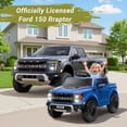 thumbnail image 2 of Voitures à Chevaucher Ford, Jouets Ford F150 Raptor 12V à Chevaucher Motorisés avec Télécommande, Voiture Électrique pour Enfants avec Bluetooth/fm/coffre, Camion 4 Roues pour Tout-Petits Garçons Filles 3-6 Ans, Bleu, 2 of 13