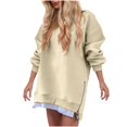 thumbnail image 2 of Gspmoly Robe d'Été, Mode Femmes Décontractée à Empiècements Fermeture Éclair Latérale Col Rond Chandail Uni Manches Longues Robes Robes de Soirée pour Femmes Offres Prime, 2 of 8