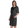 thumbnail image 2 of Inkmeso Robe T-Shirt pour Femmes à Manches au Coude, Coupe Régulière, avec Poches avant, 2 of 8