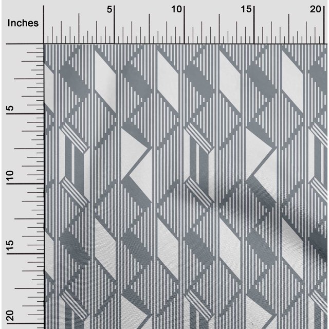 oneOone Viscose Jersey Fabric Parallelogram & Triangle Geometric Printed Fabric 1 Yard 60 Inch Wide