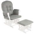 thumbnail image 1 of Patiojoy Fauteuil Berçant Chaise de Nurserie pour Bébé Fauteuil à Bascule avec Ottoman et Pochette de Rangement Gris Pâle, 1 of 6