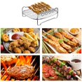 thumbnail image 4 of BBQ Rack, Durable Convenient Double Layer Baking Tray, Air Fryer For Outdoor BBQ For Home Roaster Rotisserie, 4 of 8
