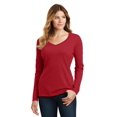 thumbnail image 1 of Port & Company ®  Ladies Long Sleeve Fan Favorite V-Neck Tee. Lpc450vls L Team Cardinal, 1 of 4