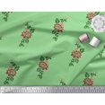 thumbnail image 3 of Soimoi Poly Georgette Fabric Leaves & Floral Block Print Fabric by The Yard 42 Inch Wide, 3 of 3