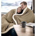 thumbnail image 4 of Beddora Luxury Flannel Sherpa Throw Blanket – 50” x 60” – Ultra-Soft & Warm – 450 GSM Plush Reversible Fleece – Cozy Winter Couch or Bed Blanket – Light Grey, 4 of 7