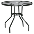 thumbnail image 1 of Outsunny Table à Manger Extérieur Rond de 31,5 Pieds avec Trou pour Parasol, Cadre en Acier Enduit de Poudre, Noir (1 Unité), 1 of 10
