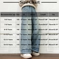 thumbnail image 3 of Girls' Straight Wide Leg Jeans | Comfy Stretch Denim Pants for Ages 5-15, 3 of 8