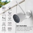 thumbnail image 2 of Merkury Smart Outdoor Camera 1080p – Weatherproof Security Camera with Night Vision, White (1-pack), 2 of 9