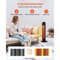 thumbnail image 2 of KFFKFF Infrared Heater, 1500W Electric Space Heater with Remote Control & 3 Speeds & 24H Timer & Multiple Security Protections, 2 of 9