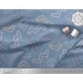 thumbnail image 3 of Soimoi Blue Rayon Crepe Fabric Alphabet Text Printed Craft Fabric by the Yard 46 Inch Wide, 3 of 3