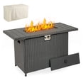 thumbnail image 2 of Gymax 44.5'' Propane Fire Pit Table w/ Metal Slatted Tabletop & Stainless Steel Burner Black, 2 of 6