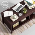 thumbnail image 2 of Giantex Lift Top Coffee Table with Hidden Storage Compartment and 3 Open Shelves, Brown, 2 of 8