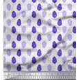 thumbnail image 1 of Soimoi Blue polyester Georgette Fabric Dot & Fruits Printed Craft Fabric by the Yard 52 Inch Wide, 1 of 1